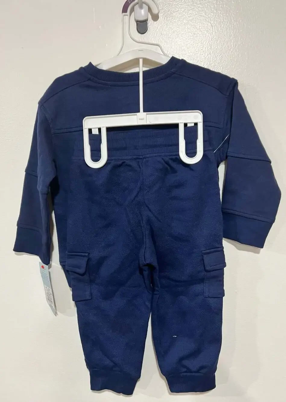 Cat & Jack Sweatshirt Cargo Pants Outfit Set Size 2T Navy Blue New